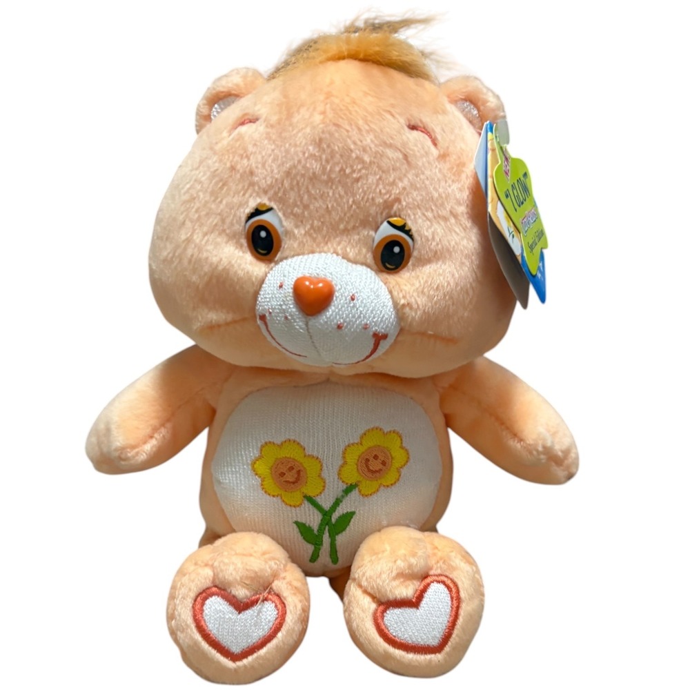 Care Bears 10" Plush Friend Bear Peach Glow in the Dark Special Edition 2004 NWT